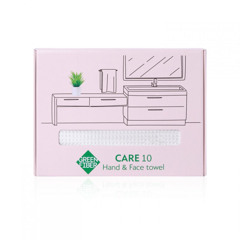Вафельное полотенце для рук и лица Green Fiber CARE 10, молочное